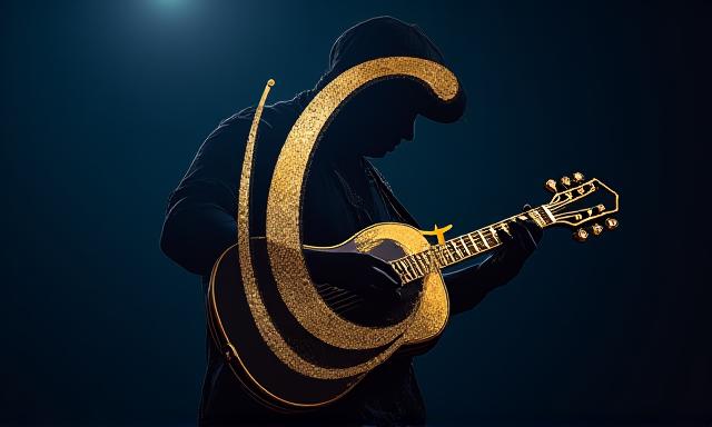 Conceptual image showing the protection of intellectual property with musical notes and law scales